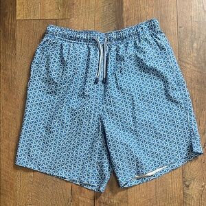 Peter Millar Blue Patterned Swim Trunks